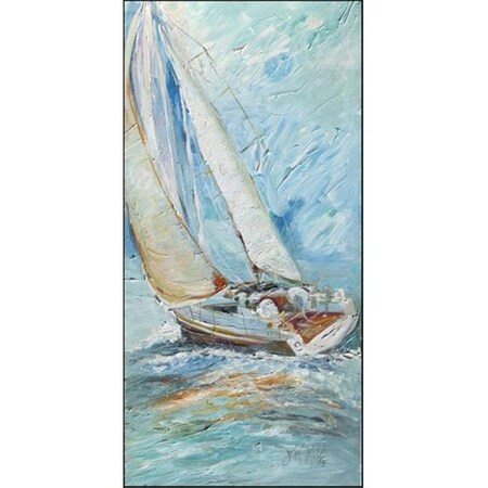 Carolines Treasures Carolines Treasures JMK1308VRM5828 Aqua Boats Sailboats Indoor & Outdoor Runner Mat; 58 x 28 in. JMK1308VRM5828